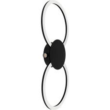EGLO Venticello LED Wall Light, Indoor Wall Light, Bedroom Lamp with Two LED Rings, Metal in Black, Warm White