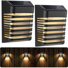 Solar Lights for Outdoor Use LED 2 Modes Waterproof Solar Powered Garden Lights, Garden Decoration Wall Mounted Solar Garden Lights for Patio, Yard, Path, Pool, Porch (Pack of 6)