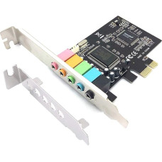 PCIe Sound Card, 5.1 Internal Sound Card for PC Windows 7 with Low Profile Bracket, 3D Stereo PCI-e Audio Card, CMI8738 Chip 32/64 Bit Sound Card PCI Express Adapter