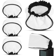 4 Pack Flash Diffuser Caps, Universal Soft Elastic Compatible with All Kinds of Flash Gun, Portable Flash Diffuser Cover for Camera, Photography, Lighting Accessories