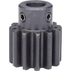 Pavaros kampas 45 plieninė cilindrinė pavara 2 moduliai 12 dantų 13 dantų cilindrinė pavara 6 mm 8 mm 10 mm skylė Išgaubta pavara Juodinimas 45 anglinio plieno pavarų dėžės pavaros velenas (dydis : 2M 13T 8 mm skylė)