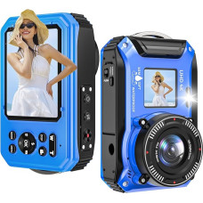 Underwater Camera 33 FT Waterproof Camera 4K Video 64MP Auto Focus 16X Digital Zoom Digital Camera Waterproof for Snorkelling with 32GB Card