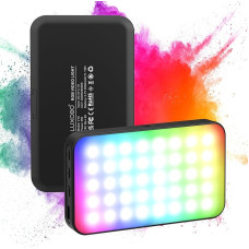 LUXCEO V10 RGB LED Video Light 6 W, CRI 95+ LED Camera Light 3000 K/6000 K, 3000 mAh LED Panel LED, Video Light Aluminium for Vlog, Video Conferencing, Live Broadcast, Interview, YouTube
