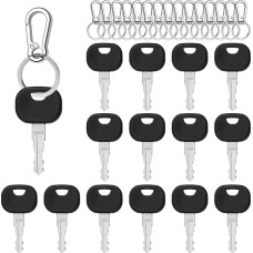 15 Stück Baumaschinen Schlüssel Set, 14603 Zündschlüssel Ersatzschlüssel mit 15 Schlüsselanhänger, Bagger Schlüssel Set für Baumaschinen, Traktoren, Stapler, Rüttelplatten, Radlader, Bagger