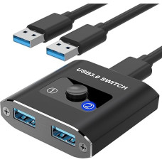USB jungiklis, dvikryptis USB jungiklis, 2 įėjimai ir 1 išėjimas (1 įėjimas ir 2 išėjimai) KVM jungiklis, 1 įrenginio dalijimasis tarp 2 kompiuterių, skirtas spausdintuvams, kompiuteriui, spausdintuvui, skaitytuvui, klaviatūrai