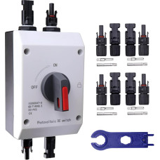Solar Combiner Box 32A PV DC Isolator Switch, IP66 Waterproof Solar Plug for Solar Power System RV, Boats and Off/On-Grid Solar System (1000V)