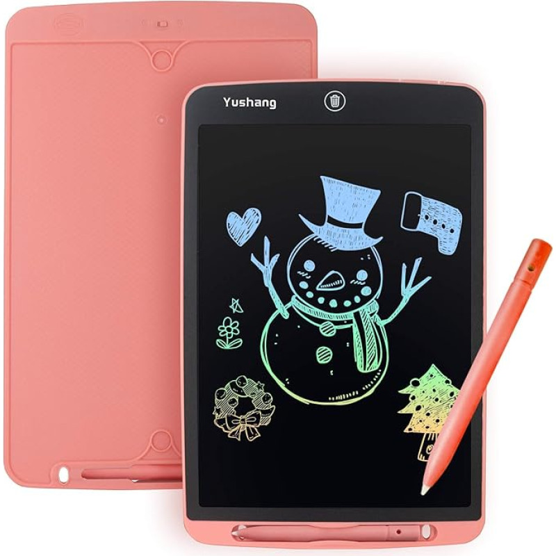 LCD rašymo lenta, 12 colių spalvoto ekrano rašymo planšetė, nešiojamoji LCD rašymo lenta, plona LCD užrašų knygutė, LCD piešimo planšetė, naudojama mokymuisi, rašymui, piešimui, užrašams. Rožinė