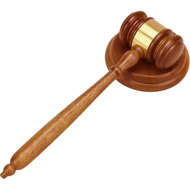 Holzhammer, Gerichtshammer, Holzauktion, Klangblock for Auktion, Hammer, Verkauf, Gerichtsdekoration FüR Richter AnwäLte(Medienos spalva)