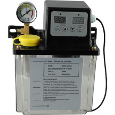 Automatische Schmierölpumpe 1L/2L Kapazität für CNC-Maschinen mit elektronischem Display und Manometer, Schwarz/Transparent