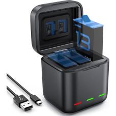 Battery Charger for GoPro Hero 13 Black - 3 Channel Battery Charger with Quick Charge, USB-C Cable - Fast Charger Compatible with GoPro Hero 13 Black Original Battery (Without Battery)