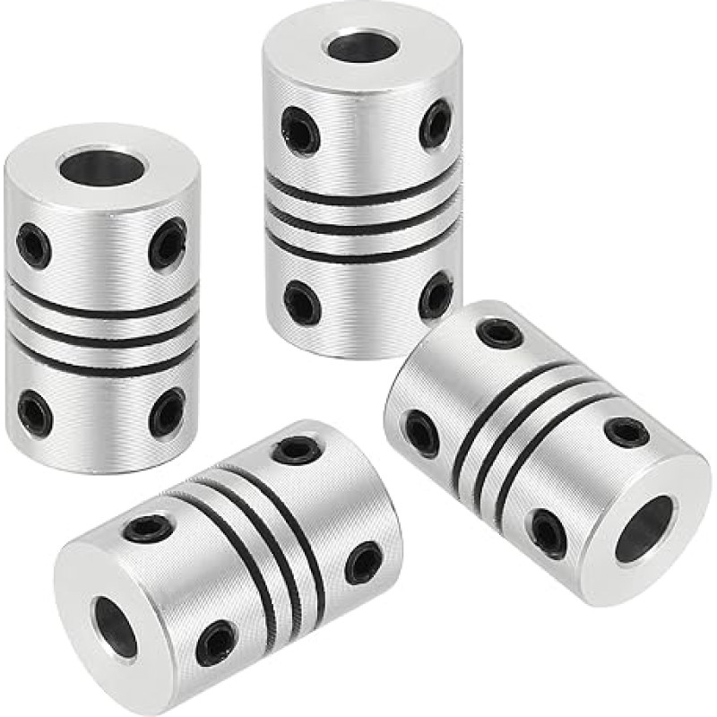 išteklių žemėlapis Lanksčios kupplungos, 4 mm bis 5 mm, Gelenkverbinder aus Aluminiumlegierung, lanksčios Wellenkupplungen, Motorkupplung für 3D-Drucker, CNC-Maschine, Motorführung, DIY-Encoder D12 x L 18 mm