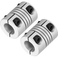 sourcing map Flexible Wellenkupplung, 3 bis 8 mm, 20 mm Länge, 15 Durchmesser, Klemmwellenkupplung, Aluminiumlegierung, Gelenkverbinder, Schrittmotor-Kupplung für 3D-Drucker, CNC-Maschinen