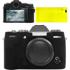 Silicone Case for Fujifilm XT50 Case, Accessories with 2 Pieces Screen Protector, Removable Lens Protector for Fujifilm X-T50 Digital Camera