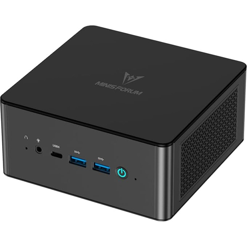 Mini kompiuteris MINIS FORUM UM890 Pro, AMD Ryzen 9 8945HS procesorius, 8 branduoliai/16 gijų iki 5,2 GHz, AMD Radeon 780M, 32 GB DDR5 iki 5600 MHz/1 TB SSD, HDMI/DP/USB4 × 2, RJ45 2,5G × 2, 