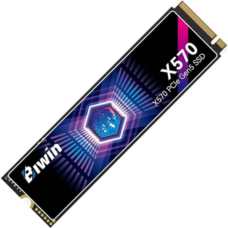 BIWIN Black Opal X570 Gen5 Gaming SSD 1TB - iki 14000 MB/s skaitymo greitis - M.2 2280 NVMe PCIe 5.0 su 3D TLC NAND - profesionalus vidinis kietasis diskas nešiojamiesiems ir staliniams kompiuteriams