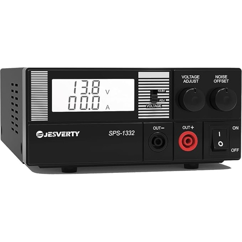 SPS-1332 Universalus kompaktiškas kompaktiškas stalinis maitinimo šaltinis - 30 A reguliuojamas namų laboratorijos kintamosios srovės nuolatinės srovės keitiklis 13,8 V/9-15 V ventiliatoriaus varžtiniai gnybtai