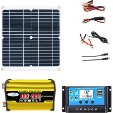 4000W saulės kolektorių rinkinys su 300W vandeniui atspariu kolektoriumi ir 100A valdikliu - dviguba ir kintamosios srovės maitinimo sistema, skirta naudoti lauke (110V)