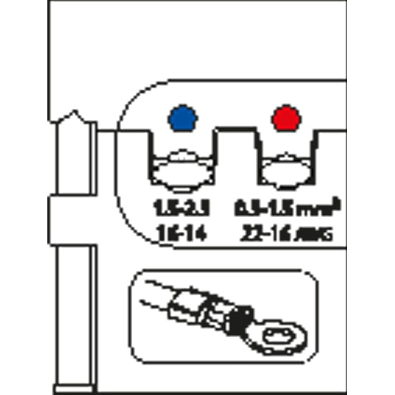 Gedore Modular Insert for Insulated Terminals 0.5 – 1.5/1.5 – 2.5 – 8140 – 02