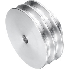 QUARKZMAN V-type pulley 8 mm bore 60 mm outer diameter double groove aluminium alloy for motor shaft drill 6 mm (1/4 inch) PU shaped belt