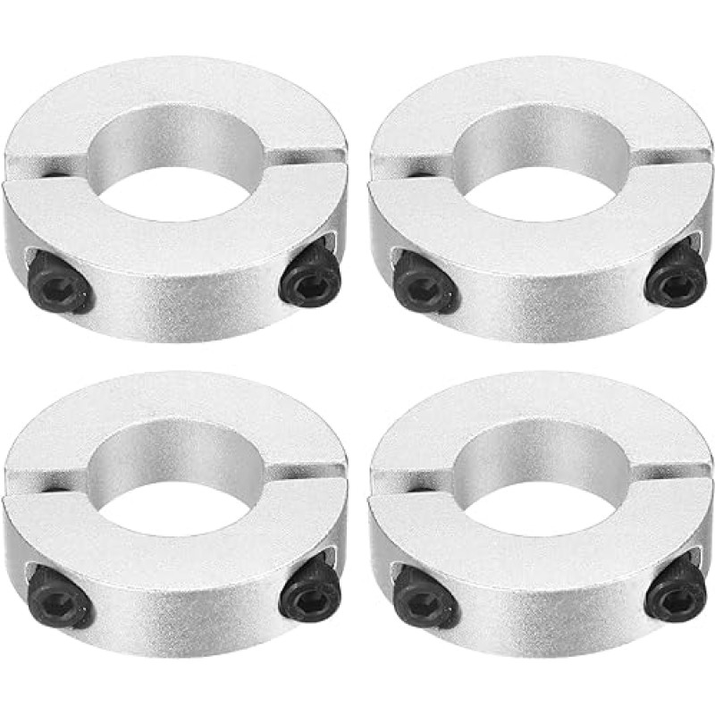 Dvigubo padalijimo koto apykaklė 20 mm skylė Dviejų dalių spaustuko apykaklė 40 mm OD 10 mm storio aliuminio lydinio varžtas Split Ring 4 vnt.