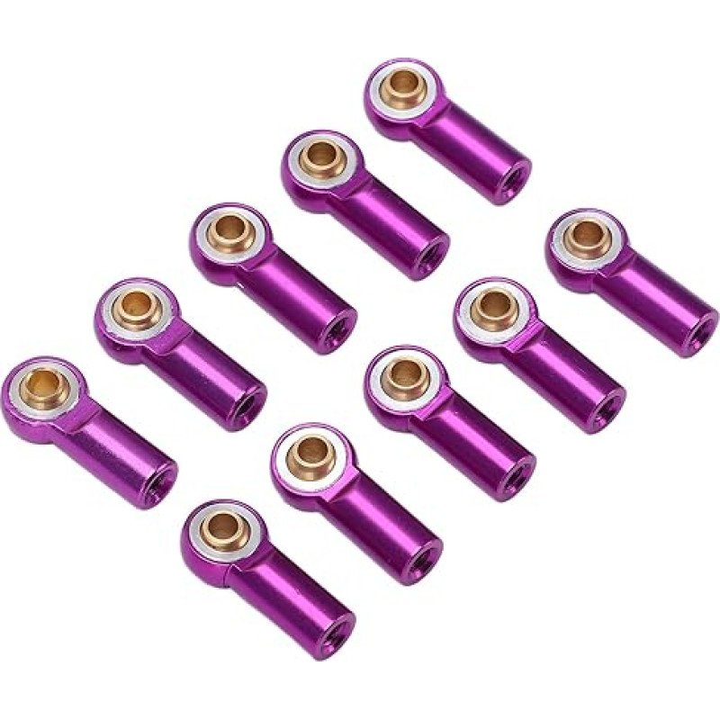 ASHATA 10 Stück Aluminium-Verbindungsstangenenden für AXIAL SCX10 1/10 RC-Car, Einfache Installation und Entfernung, Perfekte Passform für RC-Car-Enthusiasten (PURPLE)
