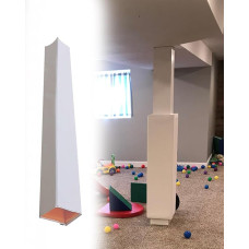 Generisch Schaumstoff-Säulenabdeckung zum Umwickeln für Basketballkörbe und Garagenpfosten, Crashpad für drinnen und draußen, 11 x 11 cm, weißer Fußballpfostenschutz