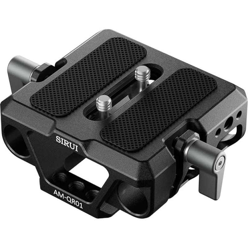 SIRUI AM-QR01 Universale Basisplatte Baseplate mit Schnellwechsel-System, 15mm LWS-Schienenadapter, Duale Klemmung für Kamerakäfig, Stativ & Schulterrig - Leichtbau Aluminium