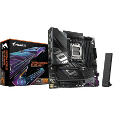 GIGABYTE X870M AORUS Elite WIFI7 Pagrindinė plokštė - palaiko AMD Ryzen 9000 procesorius, skaitmeninis 14+2+2 fazių VRM, iki 8200 MHz DDR5 (OC), 1 x PCIe 5.0 + 1 x PCIe 4.0, 