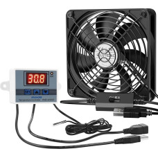 ELUTENG USB ventiliatorius 120 mm su skaitmeniniu temperatūros valdymu, USB ventiliatorius 12 cm korpuso ventiliatorius su 3 reguliuojamais greičiais, skirtas PS5 / nešiojamajam kompiuteriui / televizoriaus dėžutei / TV spintai / maršrutizatoriui