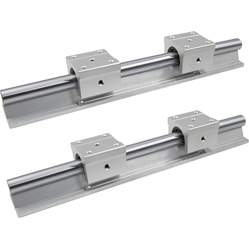 Profesionalūs linijiniai profiliai 2 Stück SBR16/SBR12/SBR20 + 4 Stück SBR16UU/SBR12UU/SBR20U Linearlager Blo16UU Gleitblock(Sbr12,800mm)