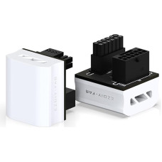 EZDIY-FAB 12VHPWR 12+4 Pin Angled Plug Power Supply for RTX40 Series Graphics Card, Supports 600 W Output, Compatible with RTX4090, 4080, 4070ti, -180 Degree STD Type White, 1 Pack