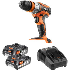 AEG PRO18V BS 18C2X akumuliatorinis kompaktiškas gręžtuvas (maks. Sukimo momentas 60 Nm, 13 mm griebtuvas be rakto, 21 lygio sukimo momento reguliavimas, 2 greičių pavara, įskaitant 2x 2,0 Ah akumuliatorių ir įkroviklį)