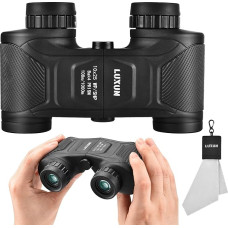 LUXUN 10x25 žiūronai suaugusiesiems, maži žiūronai su BaK4 prizme, IPD 58-79 mm, skirti paukščių stebėjimui, kelionėms, medžioklei