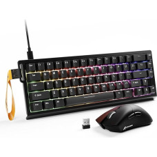 ATTACK SHARK X68 HE ir R1 žaidimų klaviatūros pelės komplektas, 8000 Hz greito paleidimo kabelinė klaviatūra, 0,01 mm RT tikslumas, 