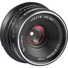 7artisans 25mm F1.8 rankinis fiksuotas objektyvas M4/3 fotoaparatams Panasonic G1 G2 G3 G4 G5 G6 G7 GF1 GF2 GF3 GF5 GF6 GM1 Olympus EMP1 EPM2 E-PL1 E-PL2 E-PL3 E-PL5-Black