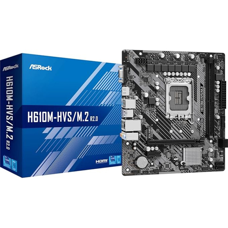 Asrock H610M-HVS/M.2 R2.0 Intel H610 LGA 1700 Micro ATX