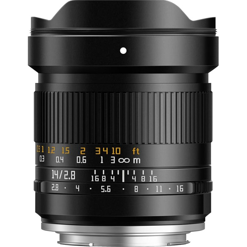 TTARTISAN 14 mm F2.8 ASPH. Pilno kadro fotoaparato objektyvas su rankiniu fokusavimu, itin plataus kampo (skirtas 