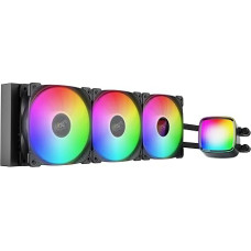 Geometric Future Eskimo Pro GEO-EP-36B 360 mm AIO CPU skystas vandens aušintuvas RGB PWM Squama 2501B Ventiliatorius tinka Intel® LGA 1700 AMD®AM5 Black