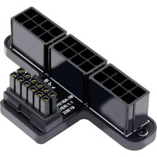 CY adapteris 12VHPWR ATX3.0 PCI-E 5.0 maitinimo modulinis adapteris su trimis ATX 8P jungtimis, skirtas 4080 5090TI 16Pin 12+4P vaizdo plokštei (90 laipsnių kampu žemyn), PW-048-DN-HX