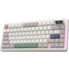 EPOMAKER RT82 belaidė mechaninė klaviatūra su ekranu, QMK/VIA Custom, 2,4 GHz/USB-C/Bluetooth 5.0, žaidimų klaviatūra, mechaninė, RGB, su tarpine, keičiama karštuoju būdu, PBT klavišų dangteliai (kreminis nefritas)
