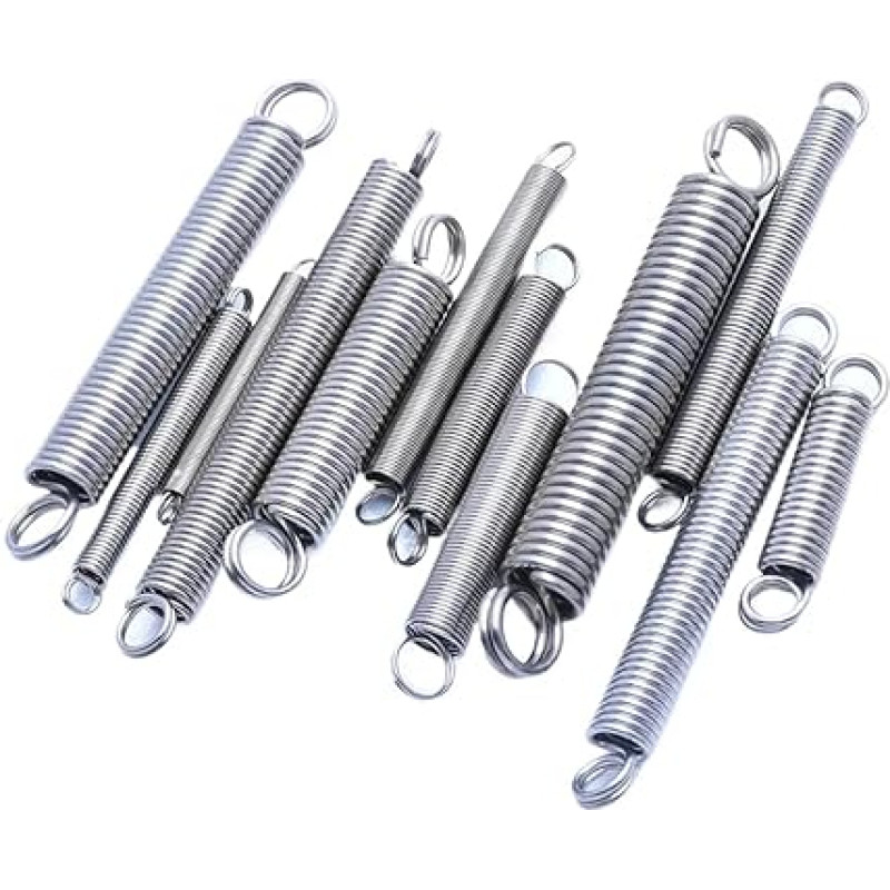 Zugfeder, 2er-Pack Zugfedern aus Edelstahl 304 mit doppelter Schlaufe und geschlossenem Haken, Drahtdurchmesser 1,8 mm, Länge 12-20, Drahtlänge 50-150(100mm,14mm-1.8mm)