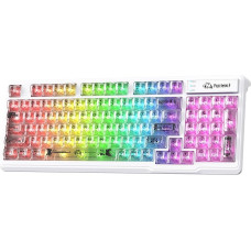 ZIYOU LANG ×FREEWOLF M95 Transparent Membrane Keyboard, Wired Gaming Keyboard with RGB Backlight, 96 Quiet Keys with Mechanical Typing Feel, 26-Key Anti-Ghosting