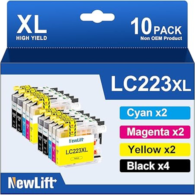 LC223XL Printer Cartridges Compatible with Brother LC223XL LC223 Printer Cartridges for Brother MFC J5320DW Cartridges Compatible with Brother DCP-J4120DW J4420DW J480DW J880DW J4620DW (Pack of 10)