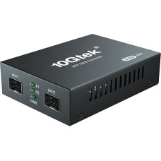 10Gtek 1,25G/2,5Gbps dviejų prievadų SFP režimo keitiklis, SFP kartotuvas (be siųstuvo), europinis maitinimo adapteris