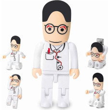 64 GB karikatūrų daktaro modelio USB atmintinė USB 2.0 atminties kortelė, skirta išorinei duomenų saugyklai, balta