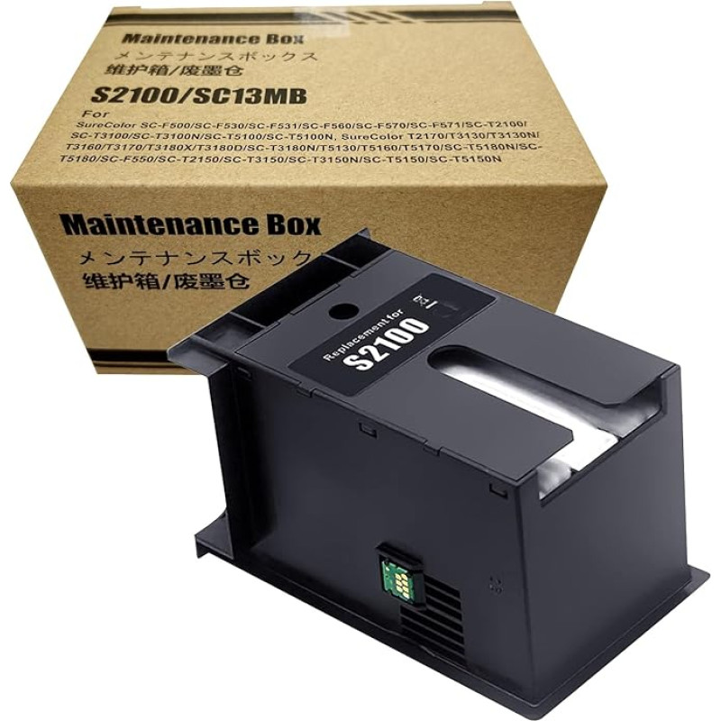 COCADEEX S2100 rašalo priežiūros dėžutė, skirta EPN S2100 arba C13S210057, tinka T2100 T3100 T5100 T2170 T3170 T5170 T3160 SC-F570 SC-F571 F500 spausdintuvams