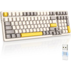 MAGIC-REFINER RK96 belaidė mechaninė žaidimų klaviatūra, dviejų režimų 2.4G belaidis ryšys / Bluetooth, 