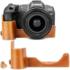 Rieibi R8 Brown Rankų darbo PU odos fotoaparato dėklas, skirtas 