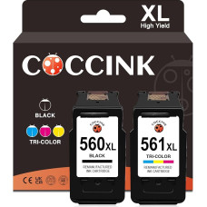 COCCINK atkurtos spausdintuvų kasetės PG-560 XL CL-561 XL, skirtos 