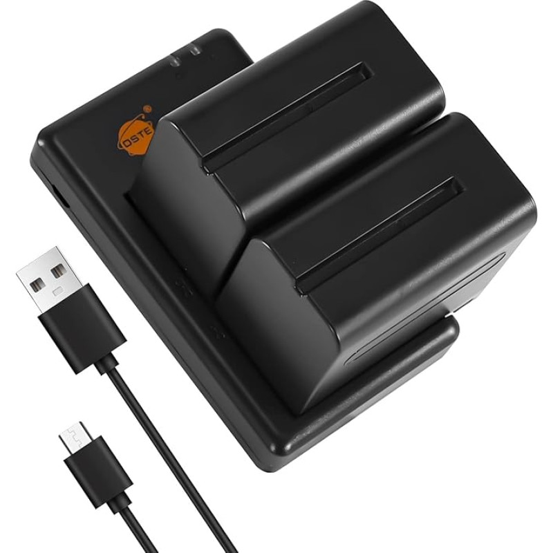 DSTE 2PCS Sony NP-F970 NP-F950 NP-F930(7900mAh/7.4V) akumuliatoriaus įkroviklio rinkinys, skirtas Sony CCD-TR910,CCD-TR917,CCD-TR917,CCD-TR930,CCD-TR940,CCD-TR3000,CCD-TR3300,PT-176S,CN-160,OE-160,CN-216,JYLED-300S fotoaparato LED šviesa